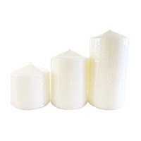 Bougies de pilier carrées blanches de différentes tailles prix bon marché bougies de pilier non parfumées en vrac pour les fêtes