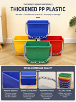 Baiyun Cleaning AF08422 Cubo de fregona rectangular de 10L de plástico PP engrosado con mango ergonómico para el hogar, multicolor