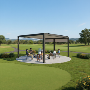 Pérgola de Aluminio Motorizada <span class=keywords><strong>SweetHome</strong></span> con Control Remoto, Láminas Ajustables, Bioclimática, Protección UV y Contra el Agua, Decoración de Jardín - Product Image 2
