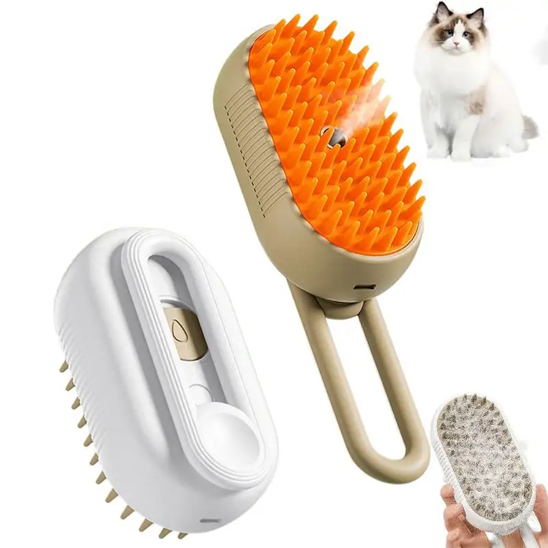 3 in 1 Cat Dog Hair Cleaner Electric USB Water Spray Steam Comb Cat Steamer Brush for Cats Massage with Handle