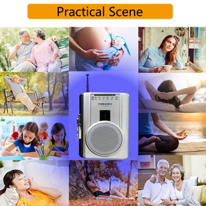 Máy ghi âm radio cassette <span class=keywords><strong>mini</strong></span> di động màu bạc bán chạy, AM/FM/SW 1-2 băng tần - Product Image 6