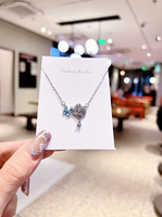 Nouveau Collier Papillon en Acier Inoxydable Plaqué Or avec Zircon, Design de Niche Luxe Léger et Polyvalent, Chaîne de Clavicule Exquise 2026