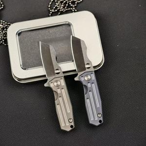 Cuchillo Plegable Mini Portátil de Acero D2 Premium, Mango de Aleación de Titanio, Rodamiento de Bolas, Cuchillo de Bolsillo, Herramienta de Supervivencia para Camping y Uso Diario - Product Image 2