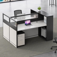 Nouvelle table de travail réglable et durable pour quatre personnes, avec chaises de personnel, design modulaire, en bois moderne, pour usage bureautique, marque OEM