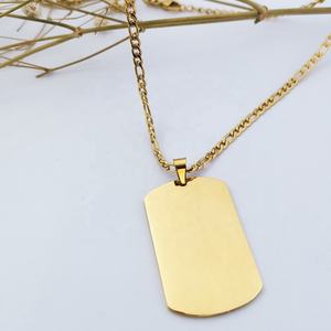 पुरुषों के लिए स्टेनलेस स्टील गहने पुरुषों के लिए उत्कृष्ट नेकलेस कस्टम उत्कीर्णन नेकलेस गैर तिरनिश हंक टैग हार - Product Image 3