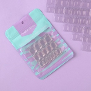 BTArtbox 30 pièces 10 feuilles autocollants transparents en gel pour faux ongles, adhésifs pour ongles à presser - Product Image 2