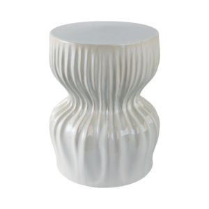 Sculpted Decorative Outdoor Side Table <b>Stool</b> Modern Indoor <b>Garden</b> Plant Stand Accent <b>for</b> Home Decor Styling - Product Image 1