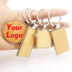 Factory Price Promotional Blank Wood keychain Souvenirs Custom Metal Keychain Personalized Wholesale Wood Keyrings