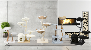 <span class=keywords><strong>Best</strong></span> Verkopende Huiskat Product Lang Modern Hout Grijze Vloer Tot Plafond Multi-Level Kat Toren Hout Kattenboom - Product Image 6