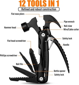 12 in 1 Outdoor Camping Multi Tool Screwdriver Bottle Opener Wrench Cable Cutter Knife Claw Hammer Pliers <strong>Multitool</strong> - Product Image 2
