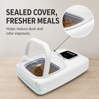 Distributeur automatique intelligent pour animaux de compagnie avec puce, pour chats et chiens, écran LCD, capacité 1,5 L, distribution programmée quantitative d'aliments secs/humides, ABS et silicone