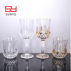 SUNYO Crystal Clear Retro Copos Grand Event Party Supplies Azul Vintage Beber Vinho Cálice Óculos - Product Image 6