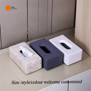 Bán buôn tùy chỉnh màu trắng sáng hình chữ nhật mô hộp polyresin giữ giấy cho khách sạn tiện nghi nhà sản xuất aleo mô hình - Product Image 3