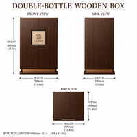 Caja de Madera de Lujo con Doble Puerta para Vino, Estuche Premium para Vino Tinto, Caja de Regalo de Madera MDF para Whisky y Licores