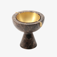 MAXERY Brûleur d'huiles essentielles de luxe en marbre naturel, bol en laiton massif, chauffe-cire aromatique, diffuseur de parfum personnalisé, support de bougie décoratif