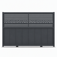 Portail Coulissant en Aluminium Anthracite à Trois Sections pour Villa, Portail d'Entrée de Voie d'Accès, Cloison Minimaliste pour l'Intimité