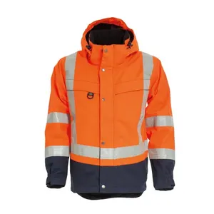 Оранжевый hi-vis 3-В-1 куртка пилота Светоотражающая Защитная куртка