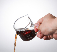 Dubbele uitloop espresso shotglas met witte lijn, espresso maatbeker voor koffietasting