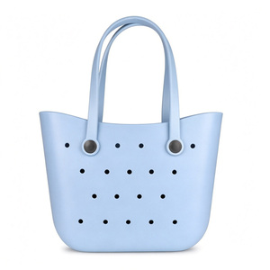 Sac fourre-tout personnalisé en EVA imperméable et écologique, sac de courses réutilisable perforé, grande capacité, sac de plage et de piscine, étiquette privée OEM - Product Image 1