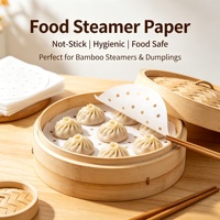 Papiers de cuisson perforés double face jetables pour cuiseur vapeur, antiadhésifs, imperméables, résistants aux hautes températures, personnalisés pour la cuisson vapeur des dim sum