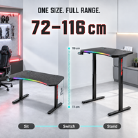 Bureau debout électrique réglable en hauteur AOR, poste de travail silencieux à moteur unique, 3 mémoires anti-collision 18mm E0, vente en gros usine