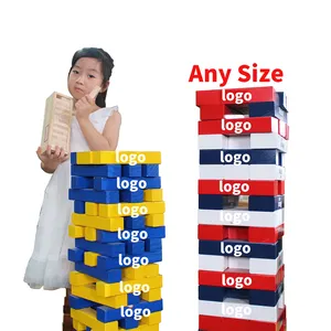 Tour de tumbling en bois de petite à grande taille peut être personnalisé jeu blocs de construction jouets à l'intérieur ou à l'extérieur