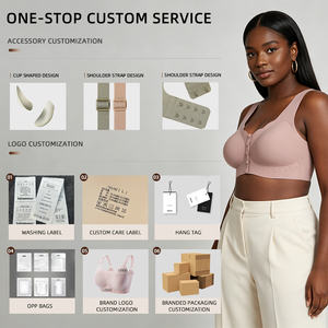 <span class=keywords><strong>Sujetador</strong></span> sin costuras <span class=keywords><strong>con</strong></span> cierre frontal a presión, diseño transpirable <span class=keywords><strong>con</strong></span> orificios, tirantes anchos, bralette cómodo posquirúrgico <span class=keywords><strong>con</strong></span> almohadillas no extraíbles - Product Image 6