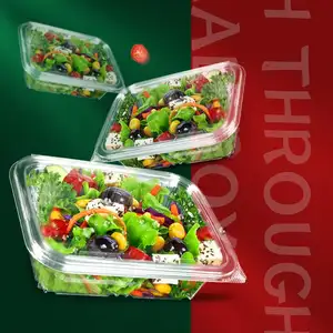 Chinese High Quality Disposable Plastic OEM PET Clear Food Plastic Fruit Salad Container