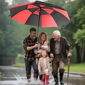 Windproof Double Canopy Men Premium Long Handle UV Protection Large Rain Sun <b>Umbrella</b> Golf <b>Umbrella</b> - Product Image 5