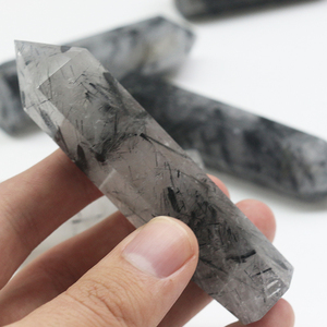 Offre Spéciale Cristal Baguette Point Guérison Énergie Reiki <span class=keywords><strong>Noir</strong></span> Rutile Tourmaline Point - Product Image 3