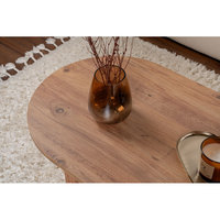 Mesa de Centro Elíptica de Madera Estilo Rústico Minimalista Moderno y Ecológico para Sala de Estar, Dormitorio, Muebles de Hotel