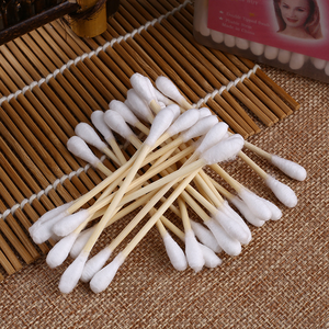 Cotons-tiges en coton en boîte carrée, environ 200 pièces, cotons-tiges jetables pour le nettoyage, bâtonnets en bois, hygiène domestique, outil de beauté - Product Image 5