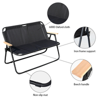 Banc pliant d'extérieur Love Seat Chair Double chaise de camping causeuse pour 2 personnes cadre en aluminium Double chaise de camping