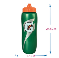 Bouteille de cyclisme écologique en plastique sans BPA de haute qualité, design classique, légère, à boire directement, applicable 24-36 heures