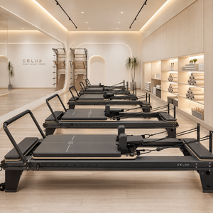 Machine de Pilates avec cadre en alliage d'aluminium et revêtement en cuir microfibre, design pliable pour studios de yoga, usage domestique et entraînements privés - Product Image 4