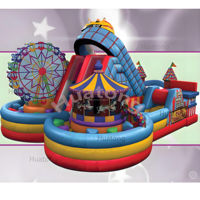 Huatong Hupfburg Combo gonflable parc d'attractions toboggan gonflable coloré carnaval thème parc gonflable château plein d'entrain pour les enfants