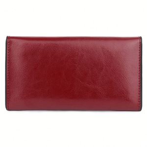 Cartera de Cuero Suave para Mujer, Estilo Sobre, Delgada, con Solapa, Ranuras Grandes para Tarjetas, Bolso Elegante para Compras y Viajes - Product Image 4