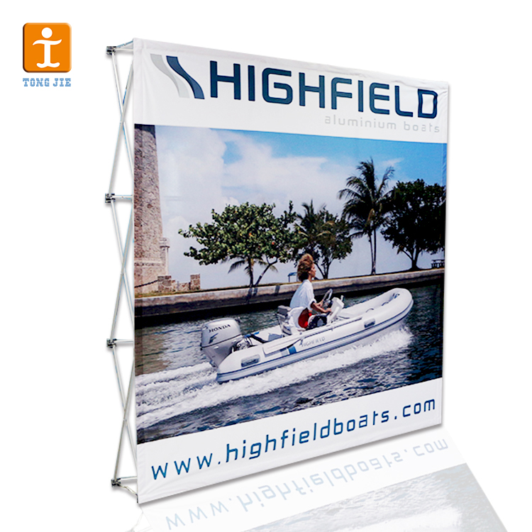 Алюминиевый выдвижной дисплей, тканевый выдвижной стенд, фоновая настенная панель