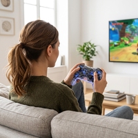 Manette de jeu sans fil GAMINJA 2,4 GHz pour PC/TV avec câble de charge – Contrôleur de jeu haute performance, best-seller