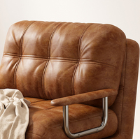 Canapé-lit en cuir pliable - Conception à double usage pour la maison, l'hôtel et les petits appartements |   Meubles convertibles gain de place