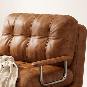 Canapé-<span class=keywords><strong>lit</strong></span> en cuir pliable - Conception à double usage pour la maison, l'hôtel et les petits appartements |   Meubles convertibles gain de place - Product Image 4