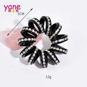 Neuankömmling Elastic Telephone Wire Haarband für Frauen Strass dekoriert europäischen Stil Kunststoff TUP Zubehör Großhandel - Product Image 3