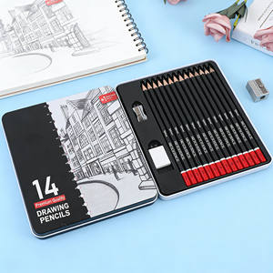 Ensemble de crayons à dessin professionnels pour artistes, crayons à fusain pour débutants, crayons à dessin 6H-12B dans une boîte en fer - Product Image 5