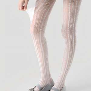 Pantimedias personalizables de encaje calado, estilo dulce y fresco, para mujer, al por mayor, <span class=keywords><strong>medias</strong></span> de encaje transparentes, pantimedias de red coloridas - Product Image 2