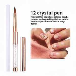 Ensemble de pinceaux multifonctions pour nail art, pinceau à fleurs, pinceau liner en nylon pour la création de motifs en gel - Product Image 4