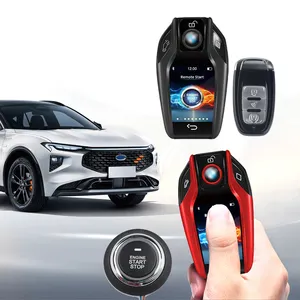 Remote Start Push Button LCD Smart Key Remote Auto Central Lock Car Alarm For Russian Brazil Cars