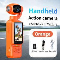 Cámara de Acción Portátil Naranja de 2 Pulgadas, 1080P, 32GB Micro SD, Batería de 1800mAh, Enfoque Fijo, IP67 Impermeable, Video con un Toque