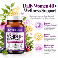 Comprimés multivitaminés pour femmes 40 ans et plus, mélange de vitamines et de minéraux, nutrition quotidienne, complément alimentaire, fournisseur en gros de marques privées