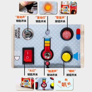 <span class=keywords><strong>Camion</strong></span> de pompiers jouet lumineux LED pour enfants, véhicule en bois unisexe avec sons et lumières, comprenant vis et écrous à des fins éducatives - Product Image 4
