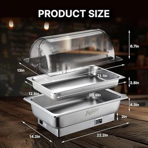 Pentola Elettrica da 7L con Coperchio Arrotolabile, 600W, Temperatura Regolabile, per Casa, Hotel, Catering e Feste - Product Image 4